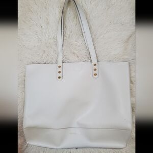 Emma Fox White Shoulder Bag with Gold Accents